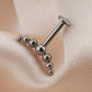 Titanium 7 Beads Cluster Vertical Flat Ear Piercing