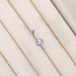 Clear Square Zircon Belly Piercing