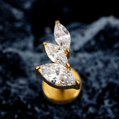 Titanium Cluster Marquise Flat Ear Piercing