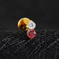 Titanium Tiny Two Stone Flat Ear Piercing