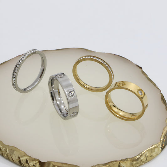 2pcs Kalopsia Zircon Ring Set