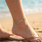 Turquoise White Beads Anklet