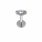 Single Zircon Titanium Flat Screw Ear Piercing