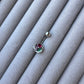 Multicolor Silver Belly Piercing