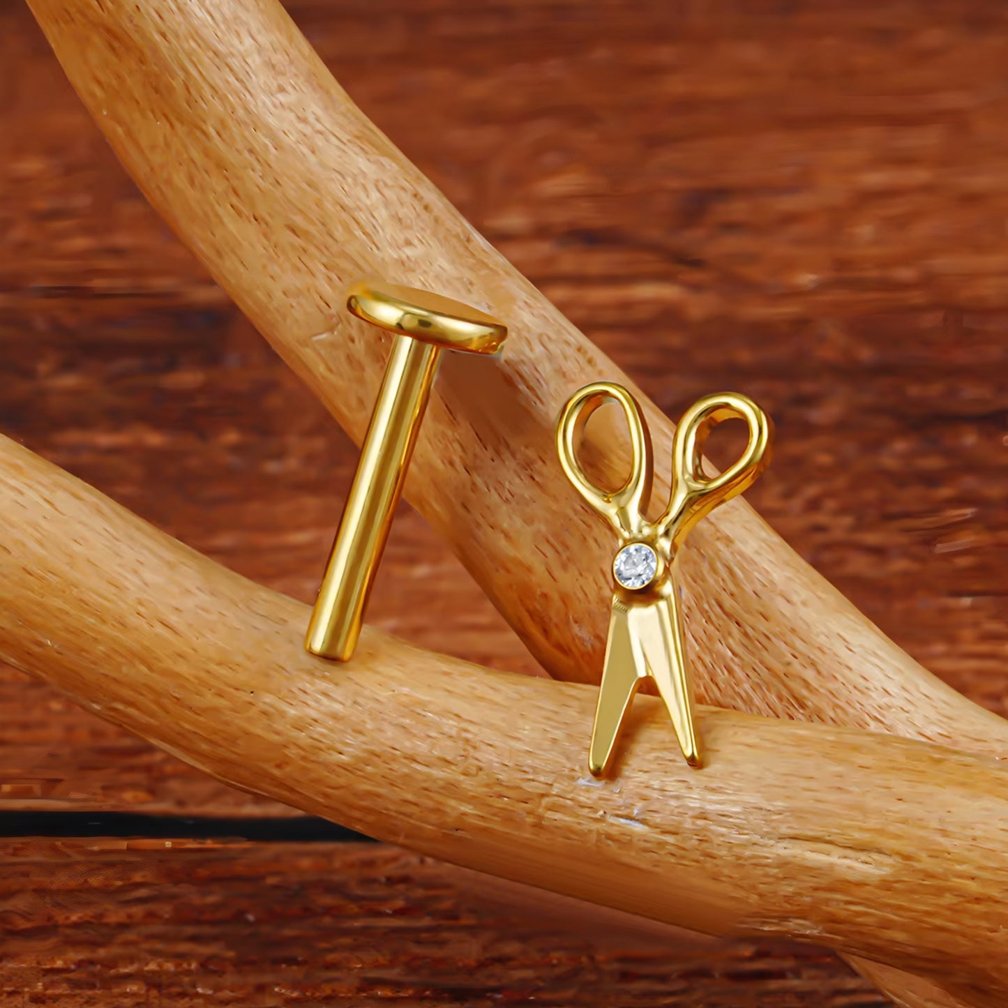 Titanium Tiny Scissors Flat Ear Piercing