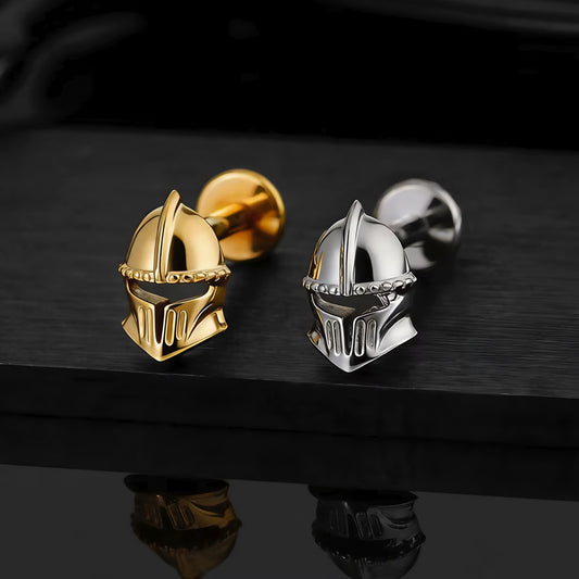 Titanium Spartan Helmet Flat Ear Piercing