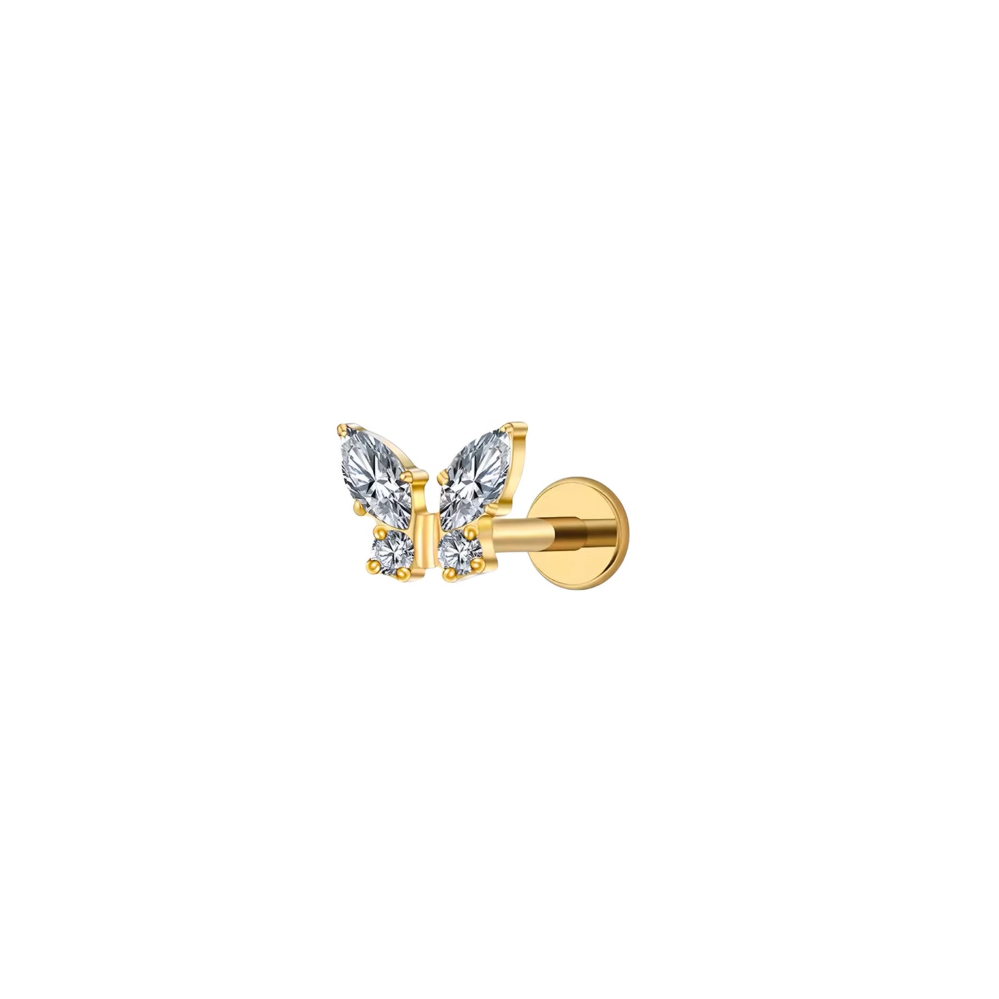 Titanium Mini Butterfly Flat Ear Piercing