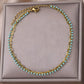 Double Layer Oval chain & Turquoise Beads