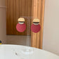 Gold Red Circles Earring Stud