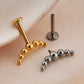Titanium 7 Beads Cluster Vertical Flat Ear Piercing