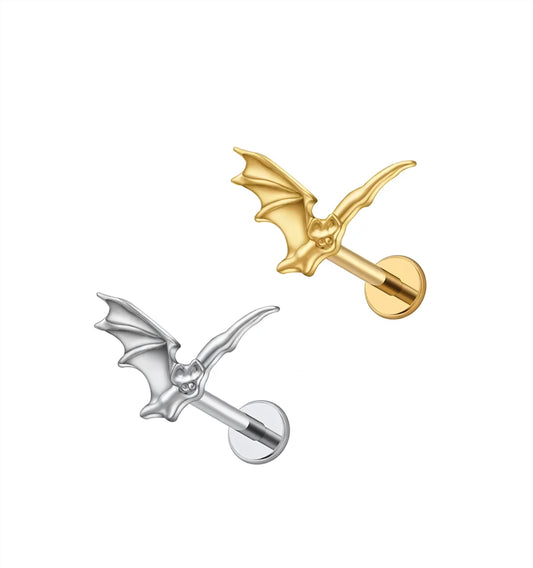 Titanium Flying Bat Flat Ear Piercing