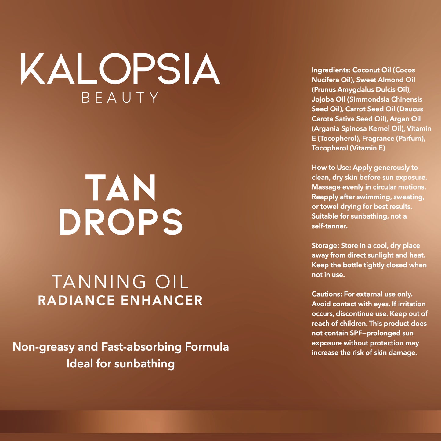 TAN DROPS (RADIANCE ENHANCER) By KALOPSIA BEAUTY