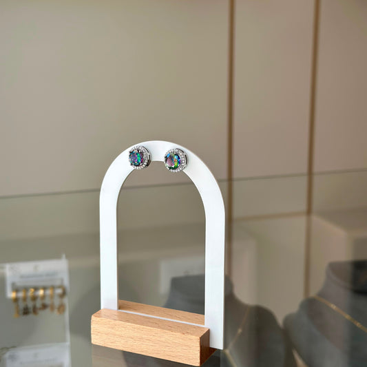 Multicolor Stud Earring Pair