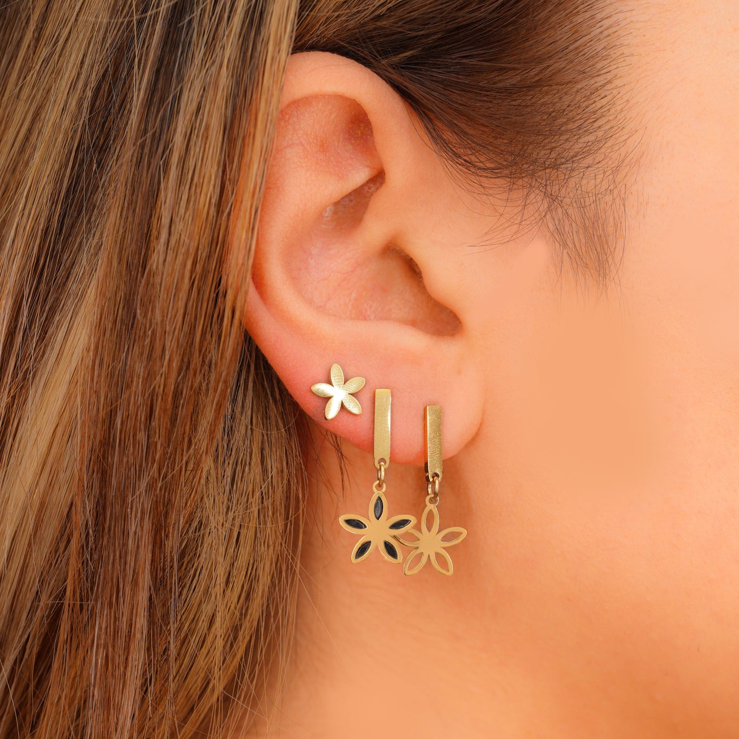 3pairs/set Flower earring
