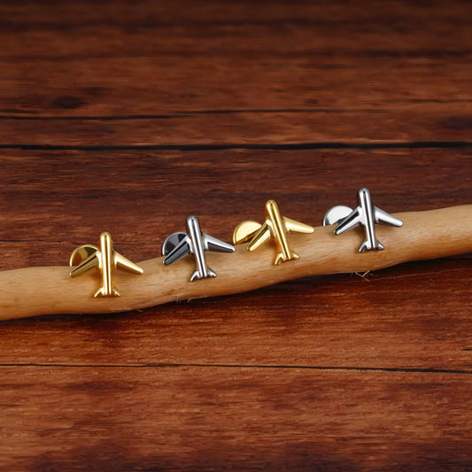 Titanium mini Airplane Flat Ear Piercing