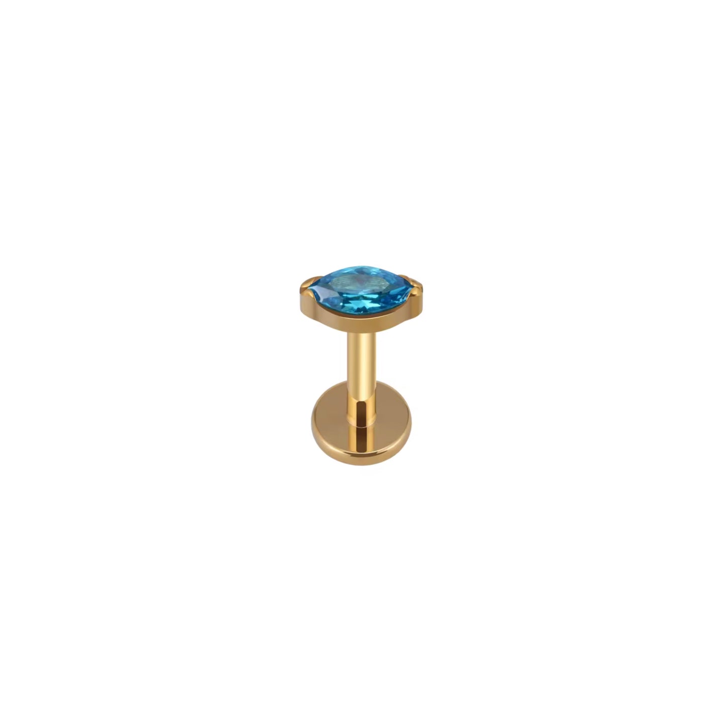 Titanium Single Tiny Marquise Flat Ear Piercing