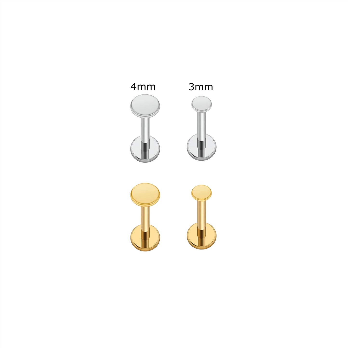 Titanium Circle Disc Flat Ear Piercing