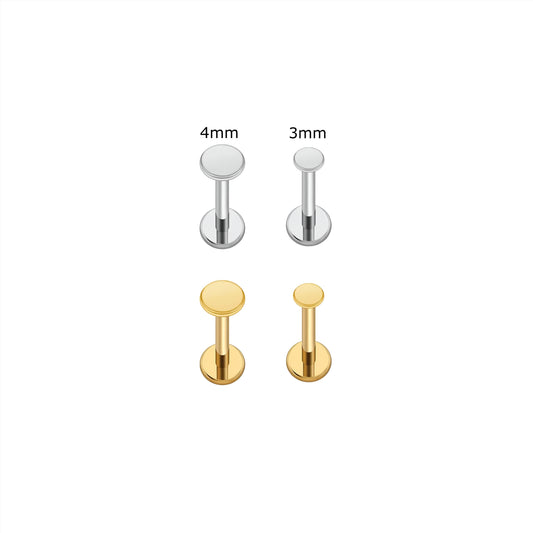 Titanium Circle Disc Flat Ear Piercing