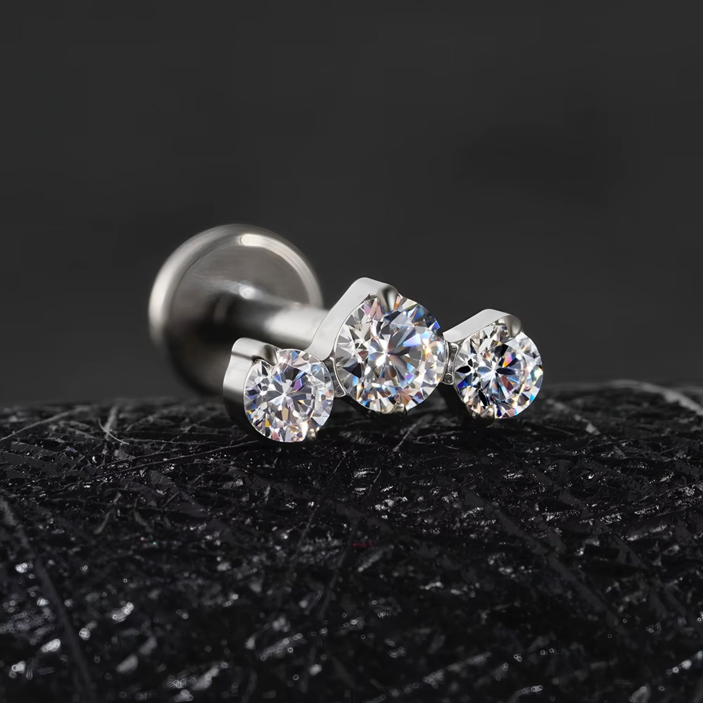 Titanium Triple Cluster Ear Piercing