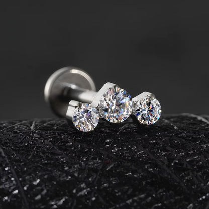 Titanium Triple Cluster Ear Piercing