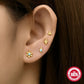 4pcs/set Gold Double Turquoise Zircon