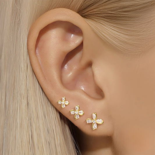 3pcs/set Fan Flower Earring