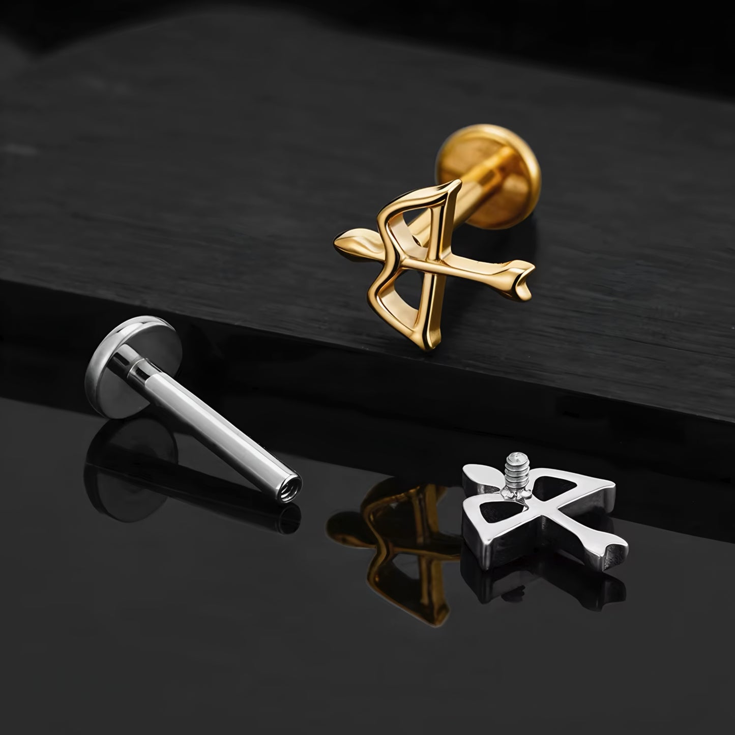 Titanium Cupid's Arrow Flat Ear Piercing