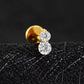 Titanium Tiny Two Stone Flat Ear Piercing