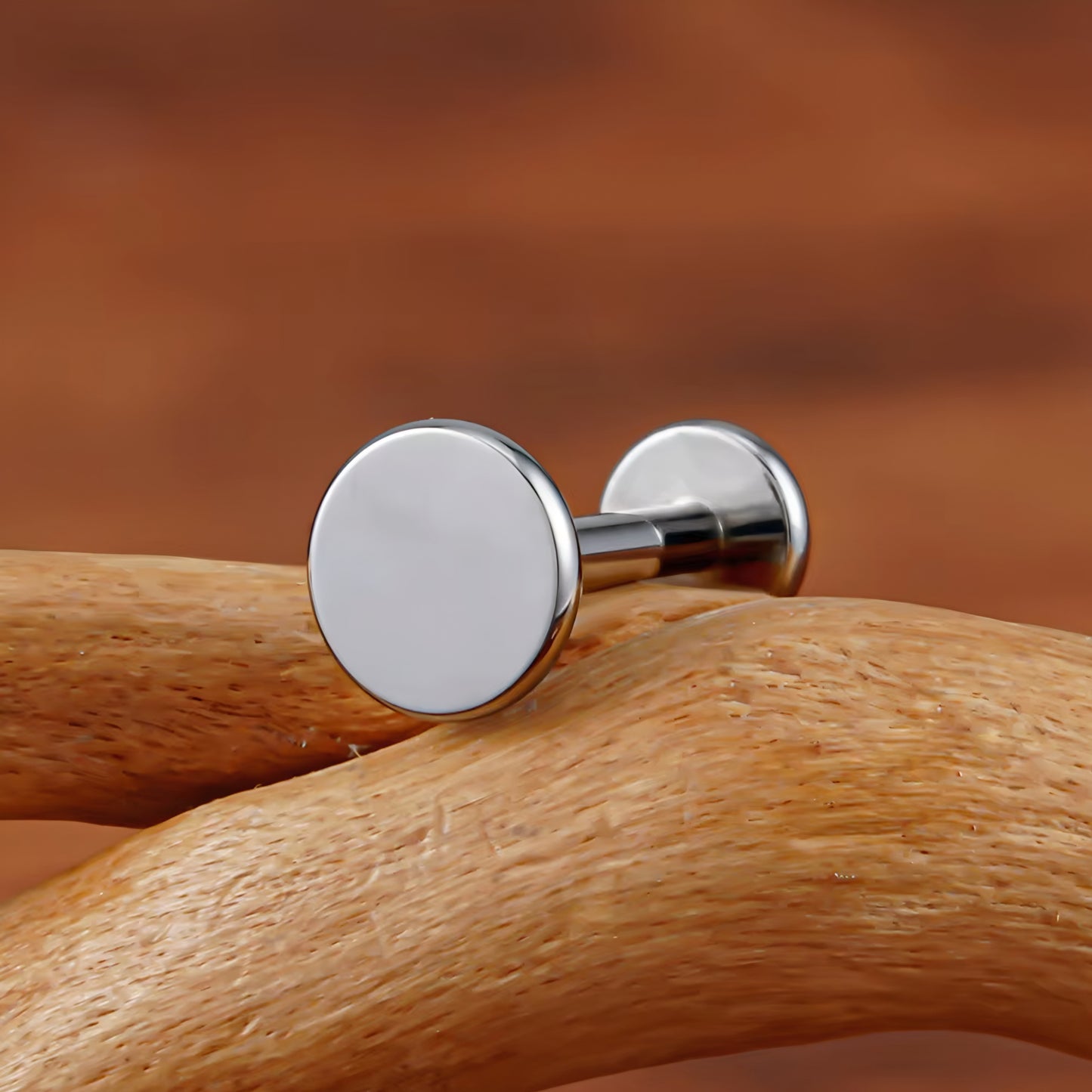 Titanium Circle Disc Flat Ear Piercing