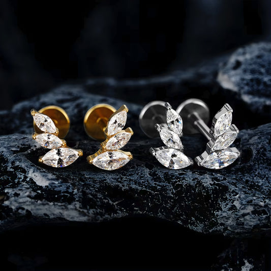 Titanium Cluster Marquise Flat Ear Piercing