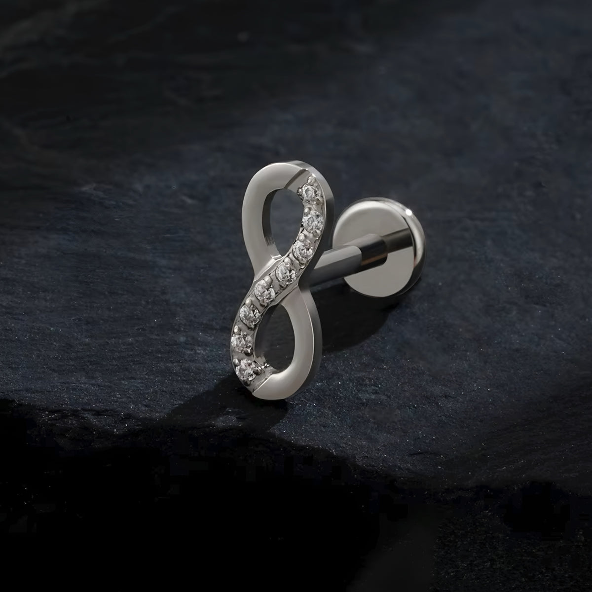 Titanium Infinity Symbol Flat Ear Piercing