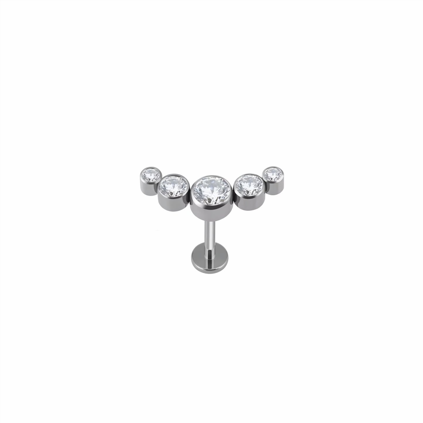 Doted Curve Helix Titanium Flat Ear Piercing
