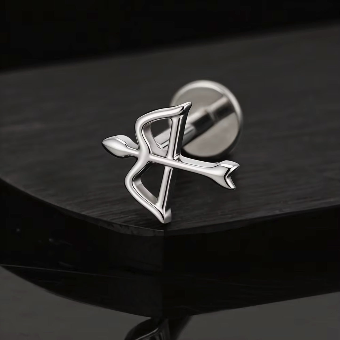 Titanium Cupid's Arrow Flat Ear Piercing