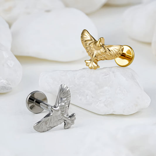 Titanium Flying Bird Flat Ear Piercing