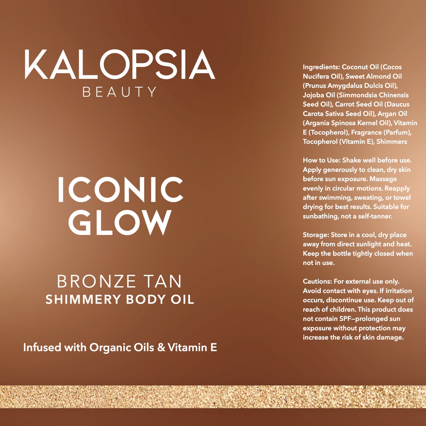 ICONIC GLOW (BRONZE TAN SHIMMERY) By KALOPSIA BEAUTY