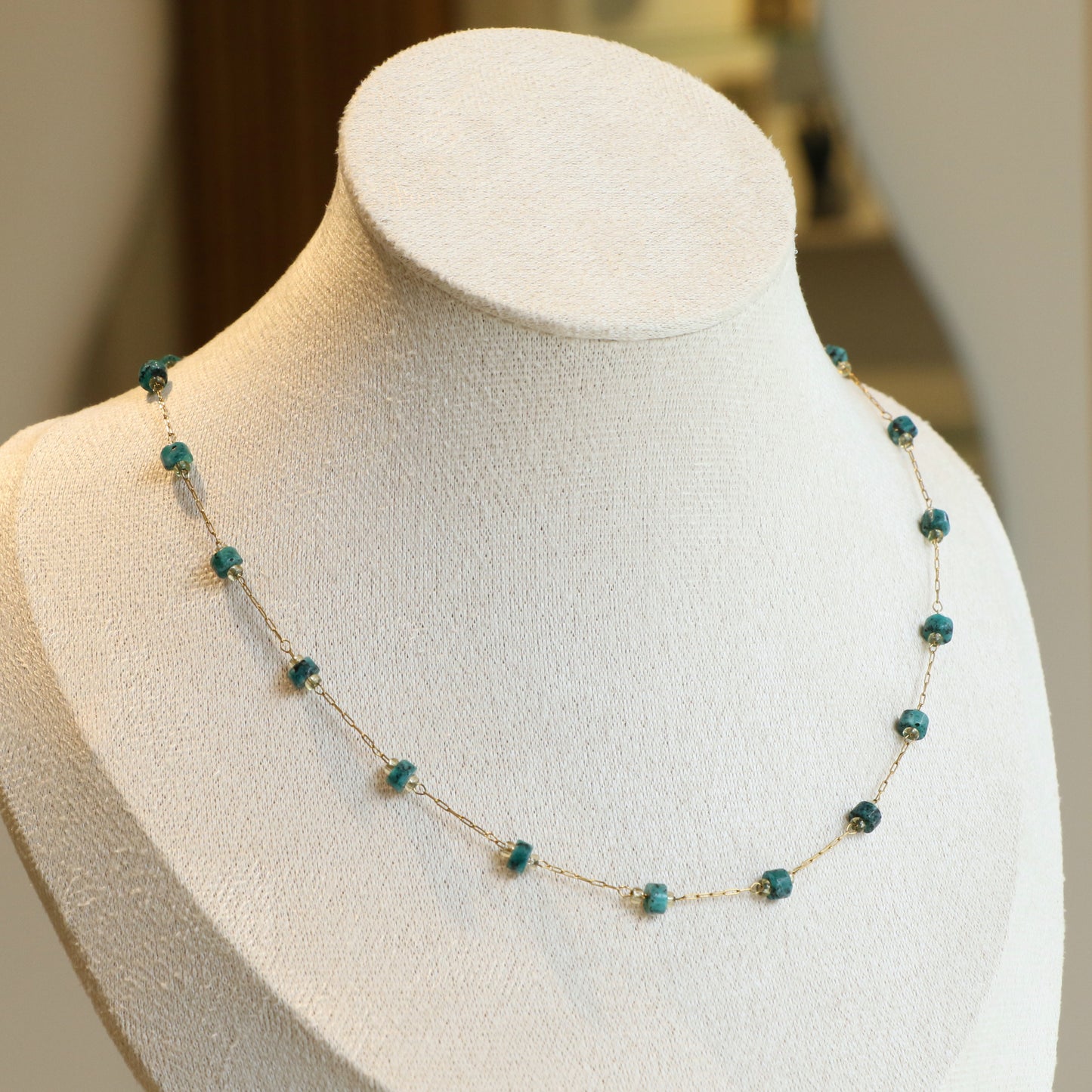 Dark Green Natural Stones Bead Set