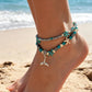 Double Layer Bohemian Vintage Whale Tail Anklet