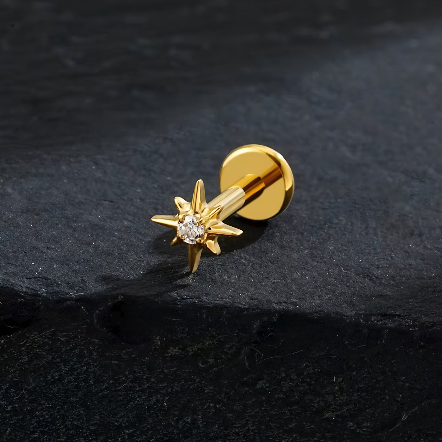 Titanium North Star Flat Ear Piercing