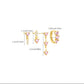 4pcs/set Light Pink Hear Drop Earring Set