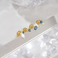 4pcs/Set Classic Blue Sapphire Clear Zircon