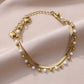 Double Layer Steel & Pearl Beads Anklet