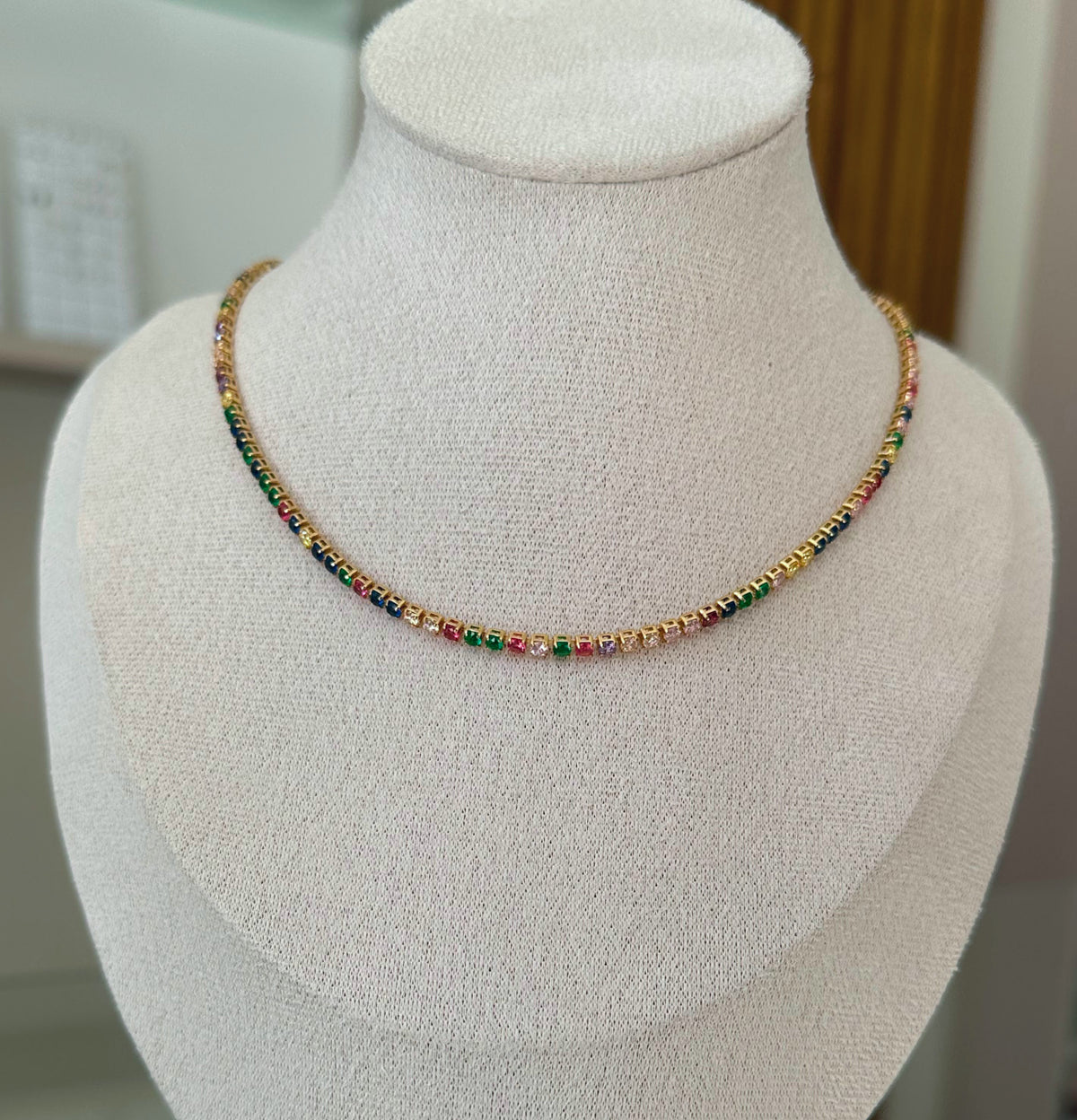 Tennis Rainbow Choker Necklace