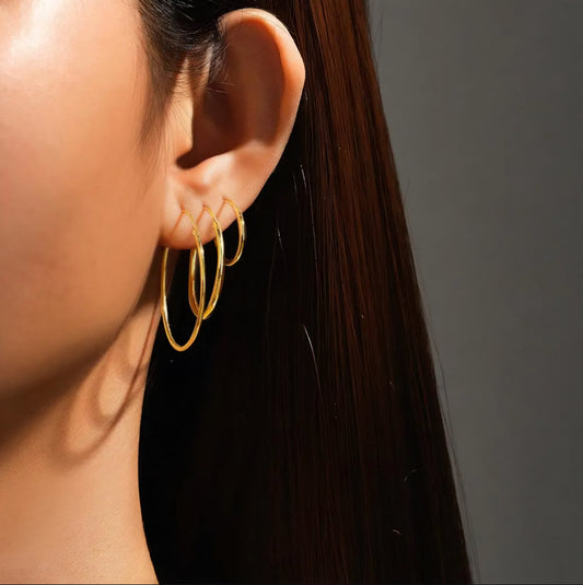 3pcs/set Multi Size Hoop Earrings