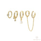 5pcs/set Zircon Hoops with Chain Earring