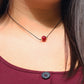 Single Bead Fabric Necklace