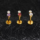 Titanium Tiny Two Stone Flat Ear Piercing