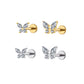 Titanium Mini Butterfly Flat Ear Piercing