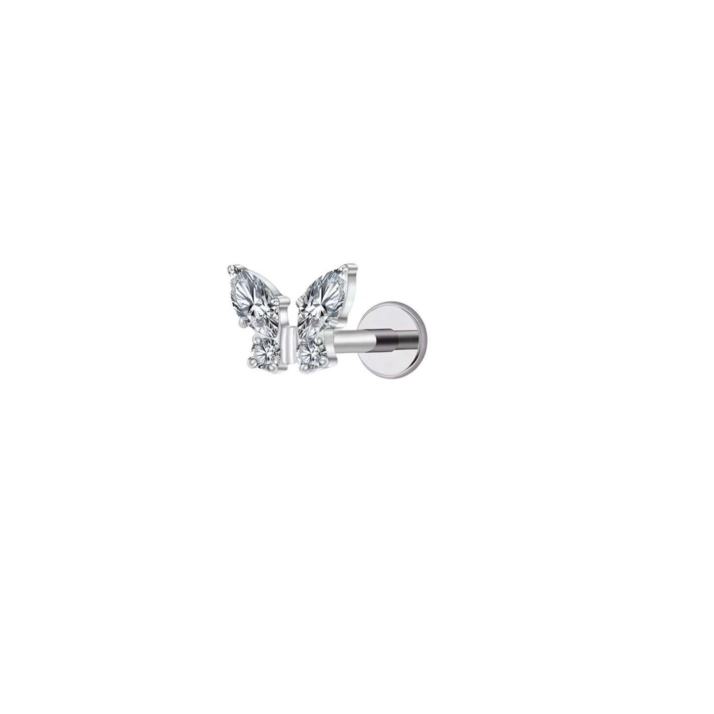Titanium Mini Butterfly Flat Ear Piercing