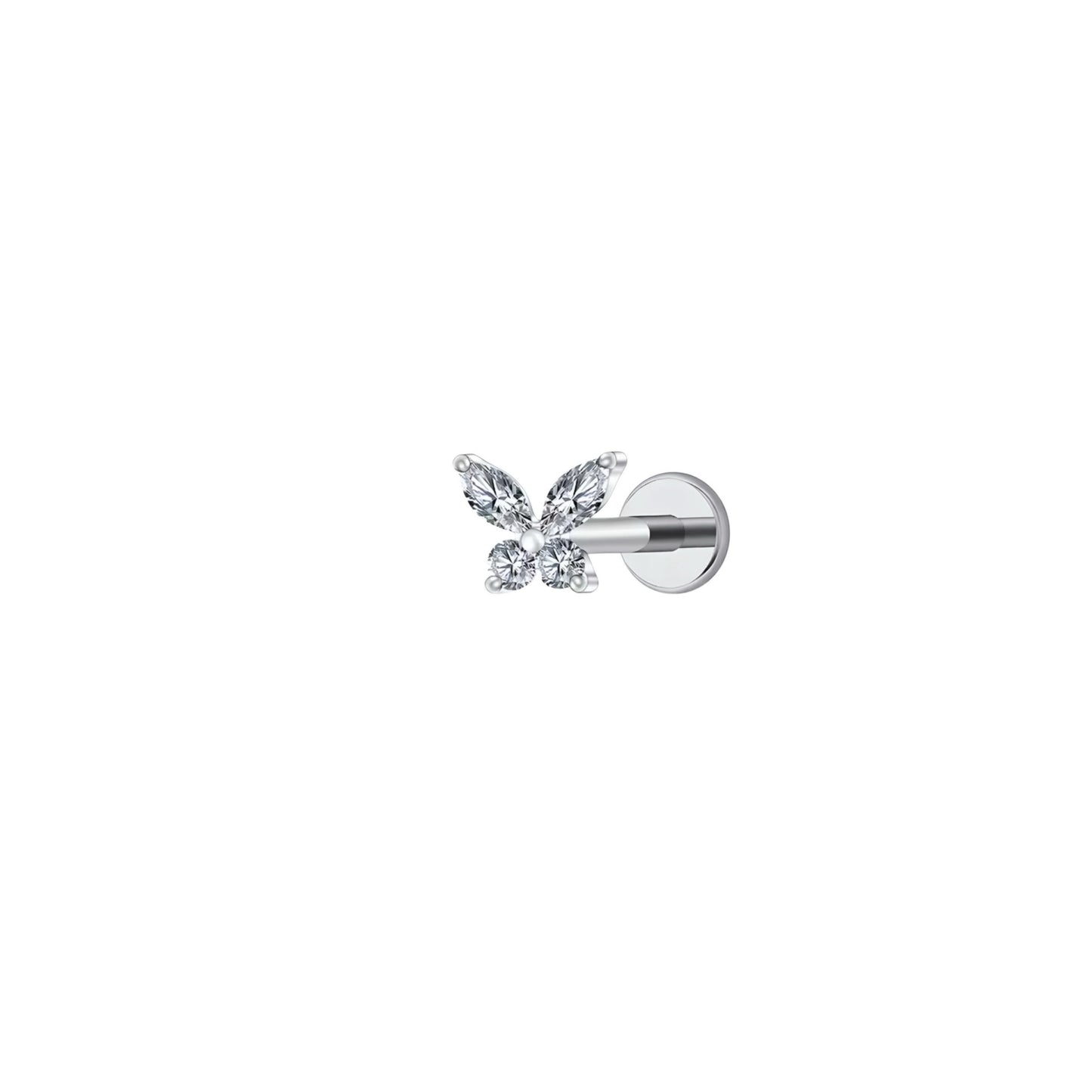Titanium Mini Butterfly Flat Ear Piercing