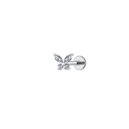 Titanium Mini Butterfly Flat Ear Piercing